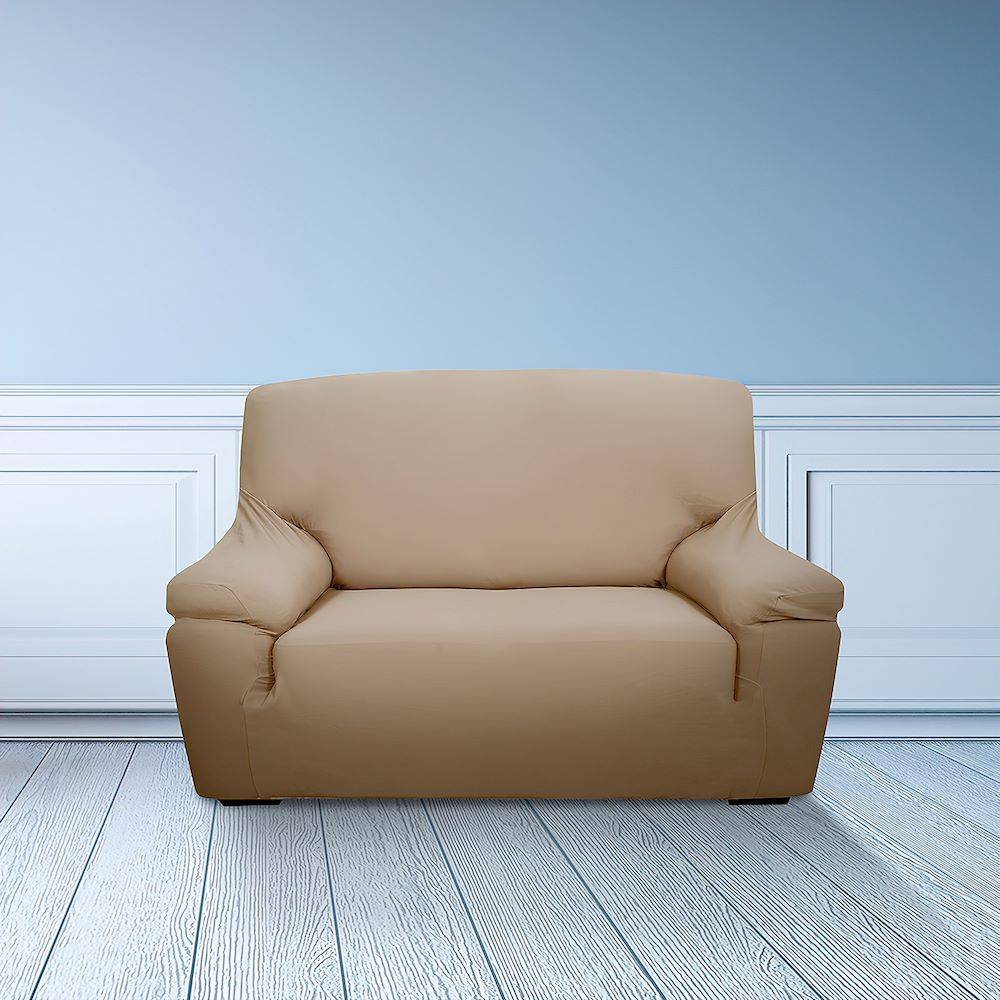 Copridivano 2 posti in tessuto bielastico antimacchia beige