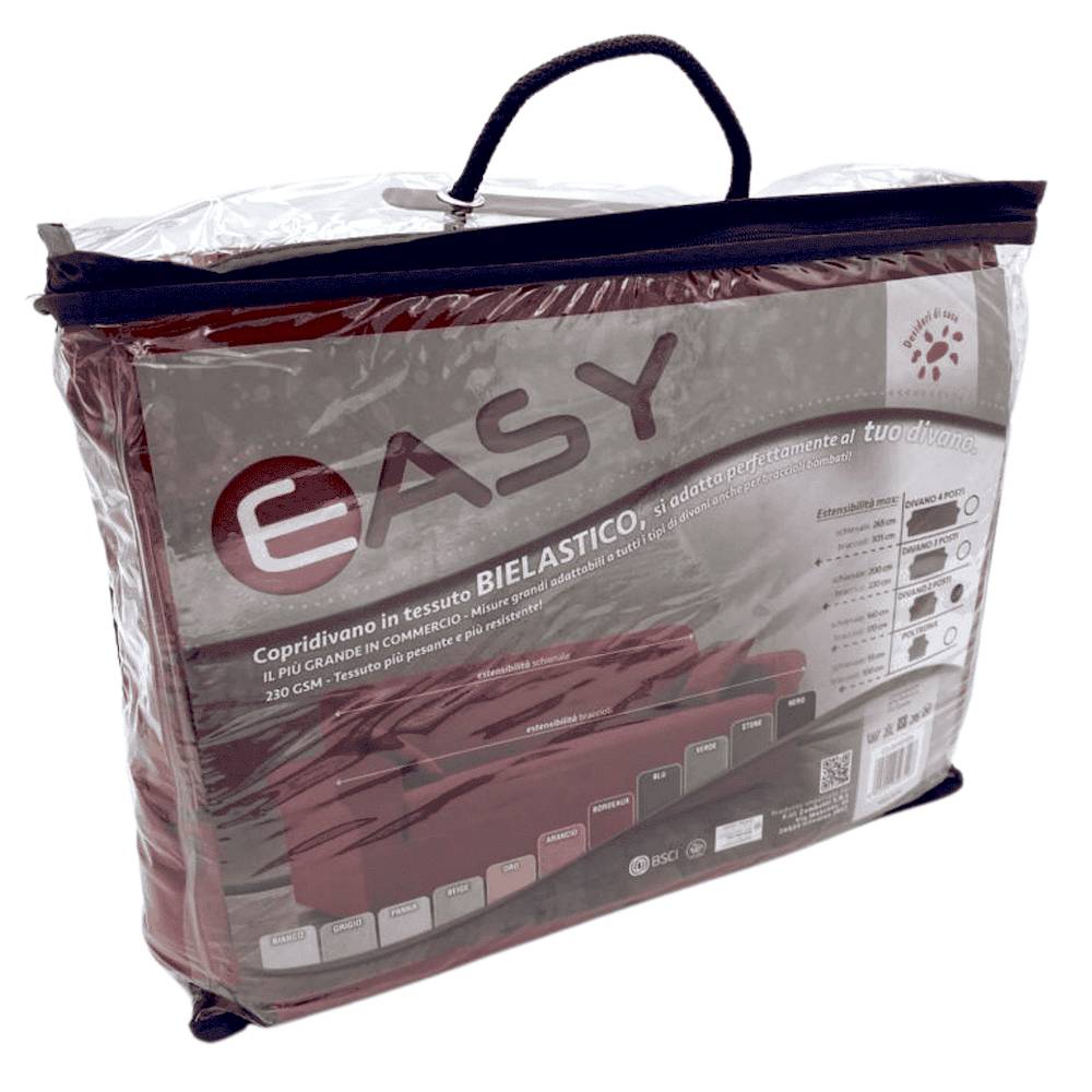 Copridivano 2 posti in tessuto bielastico antimacchia bordeaux