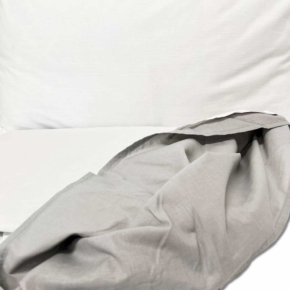 Parure copripiumino Plain double bianco/grigio matrimoniale