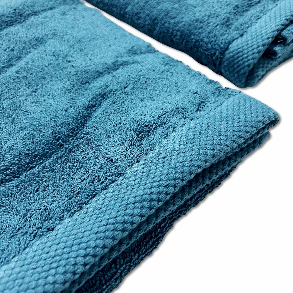 Coppia asciugamani 500 gr Melodie petrolio personalizzato