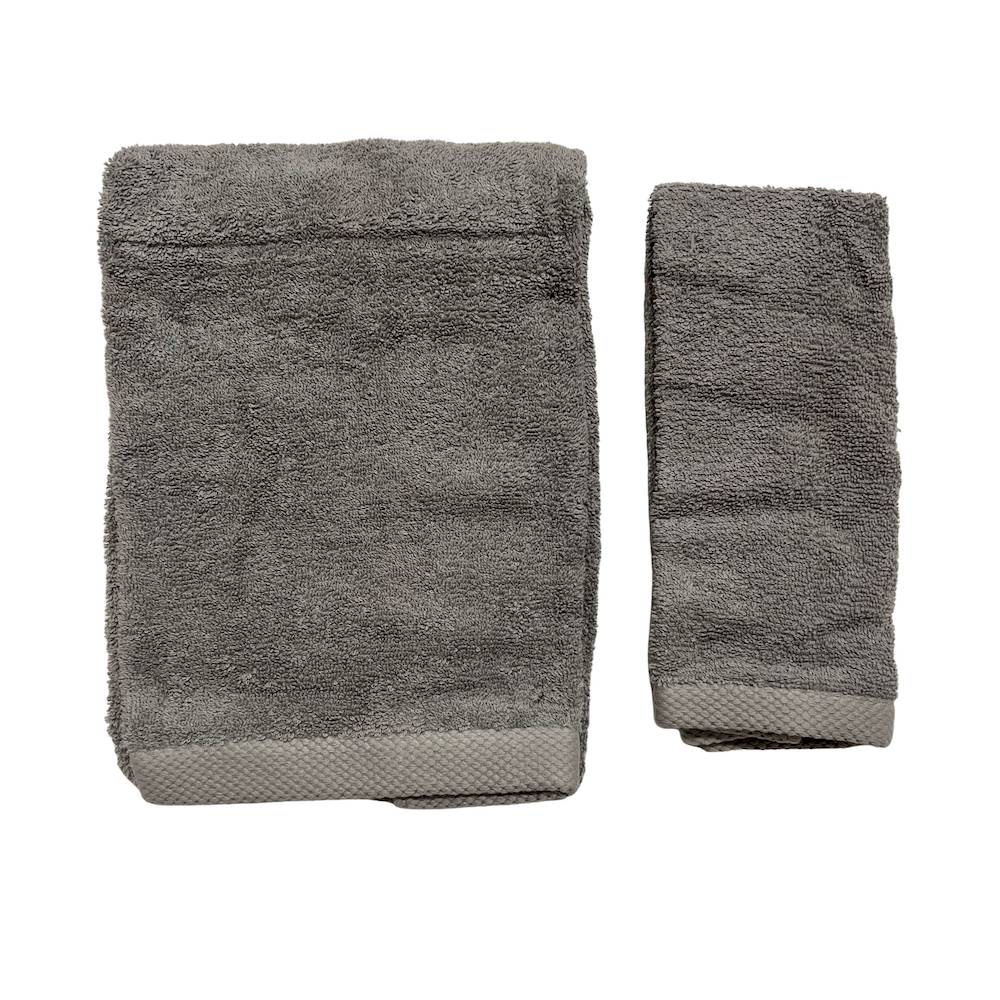 Coppia asciugamani 500 gr Melodie grigio personalizzato