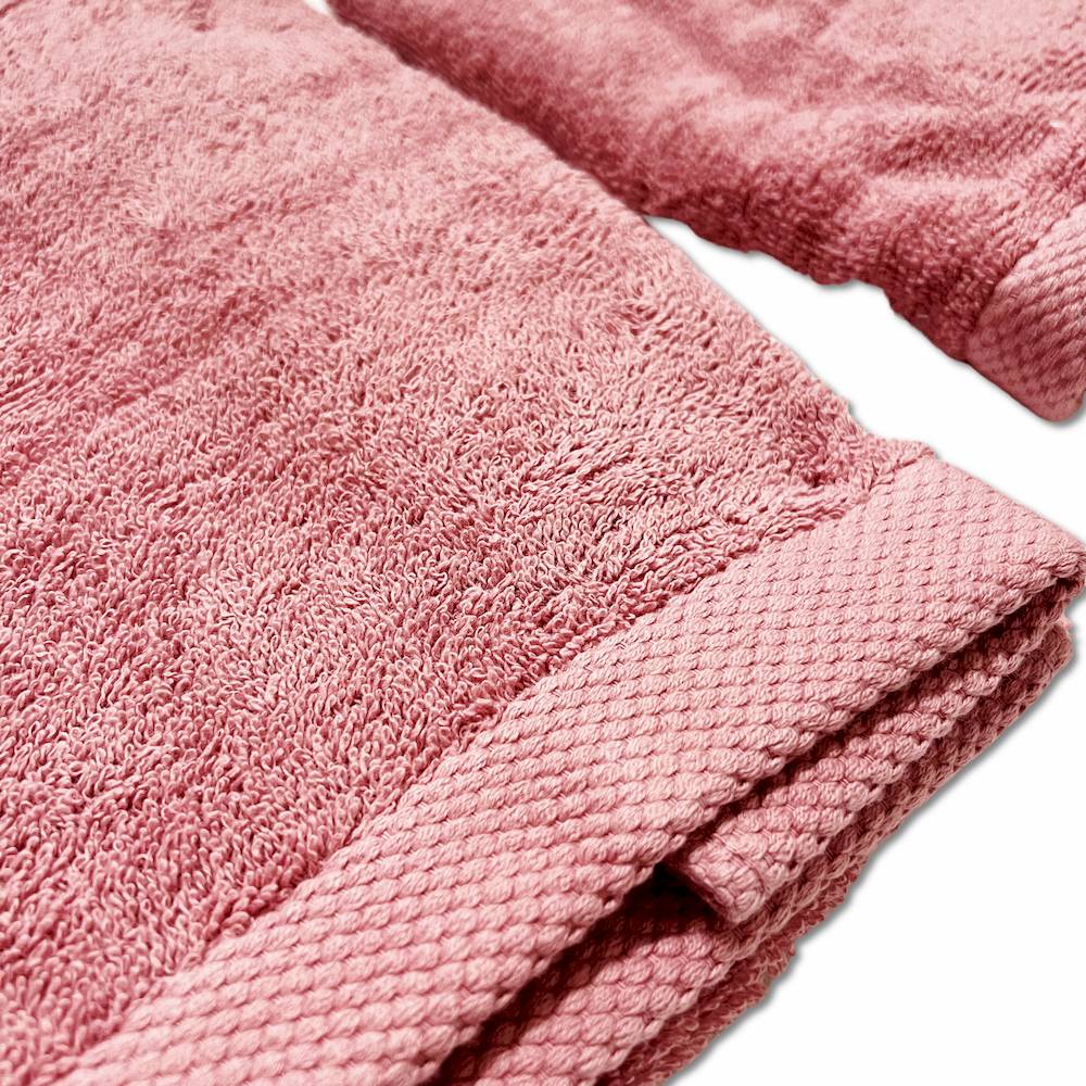 Coppia asciugamani 500 gr Melodie rosa personalizzato