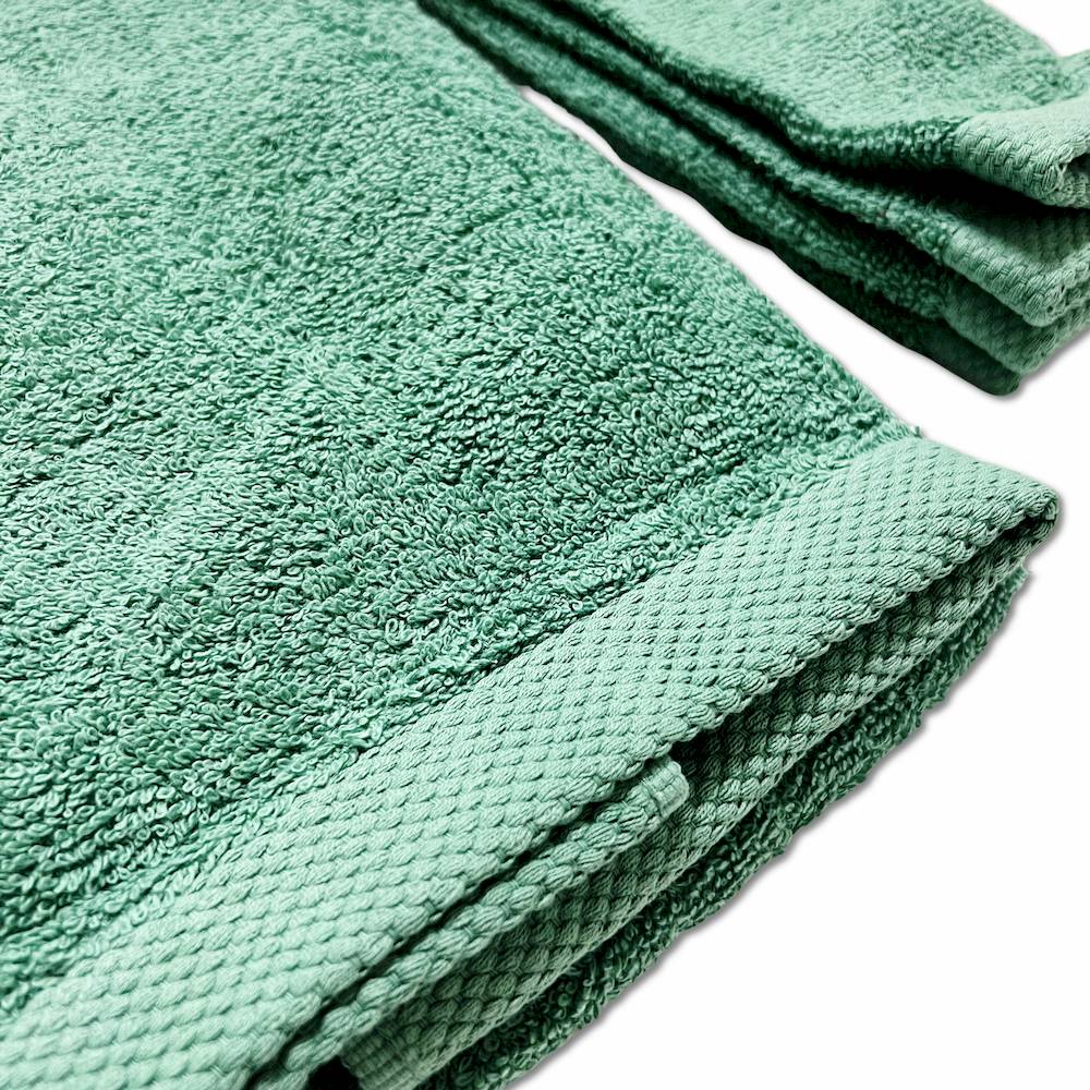 Coppia asciugamani 500 gr Melodie verde personalizzato