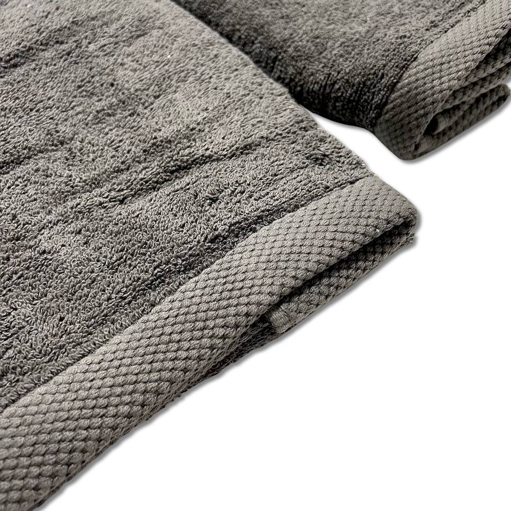 Coppia asciugamani 500 gr Melodie grigio fumo personalizzato