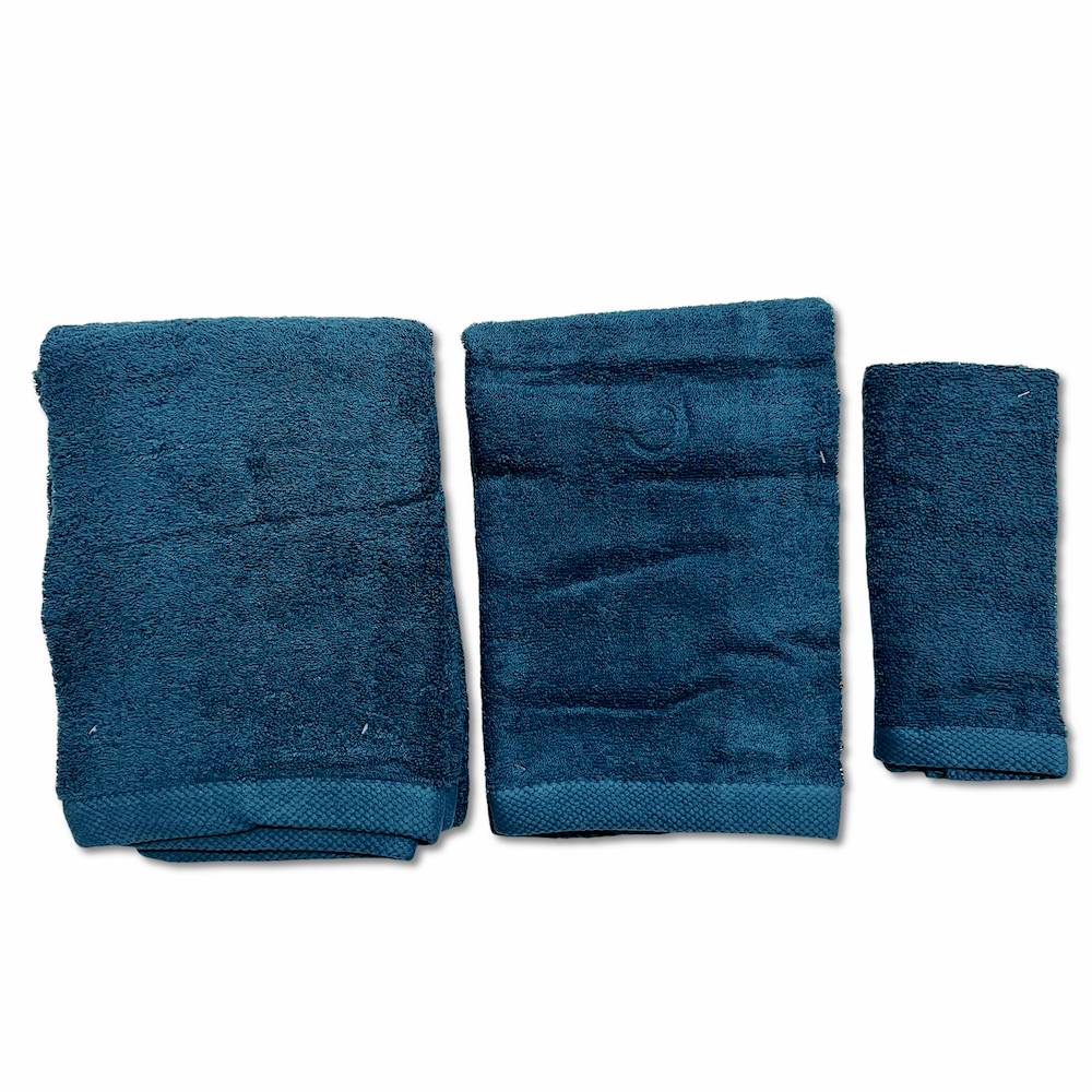 Set 3 asciugamani 500 gr Melodie petrolio personalizzato