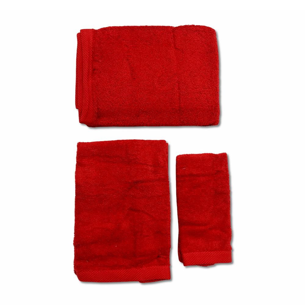 Set 3 asciugamani 500 gr Melodie bordeaux personalizzato