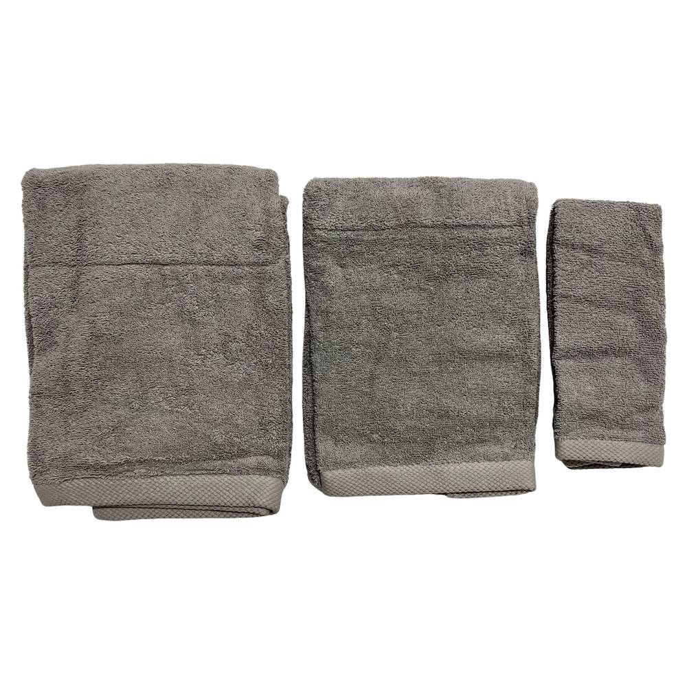 Set 3 asciugamani 500 gr Melodie grigio personalizzato