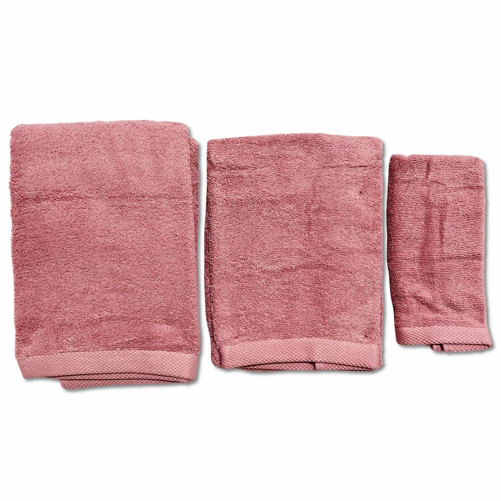 Set 3 asciugamani 500 gr Melodie rosa personalizzato