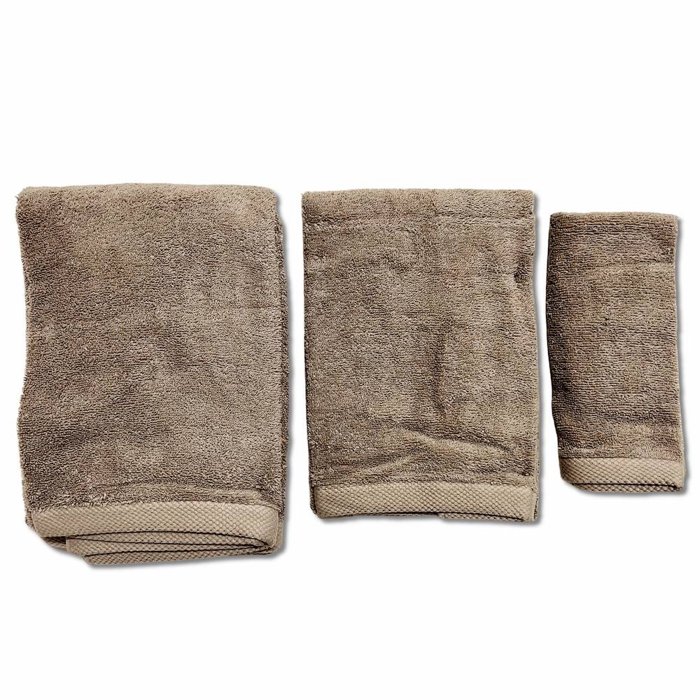 Set 3 asciugamani 500 gr Melodie tortora personalizzato