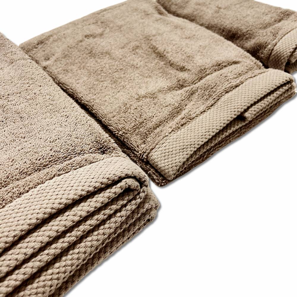 Set 3 asciugamani 500 gr Melodie tortora personalizzato