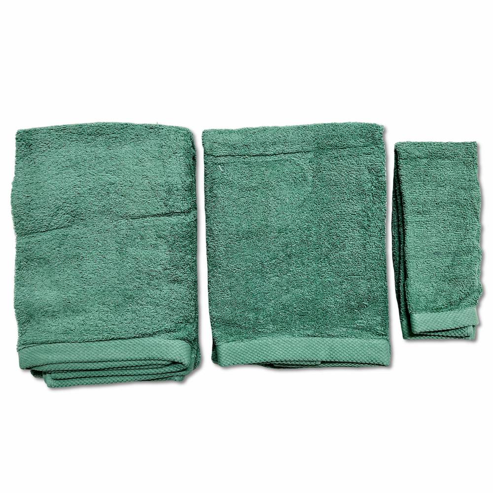 Set 3 asciugamani 500 gr Melodie verde personalizzato