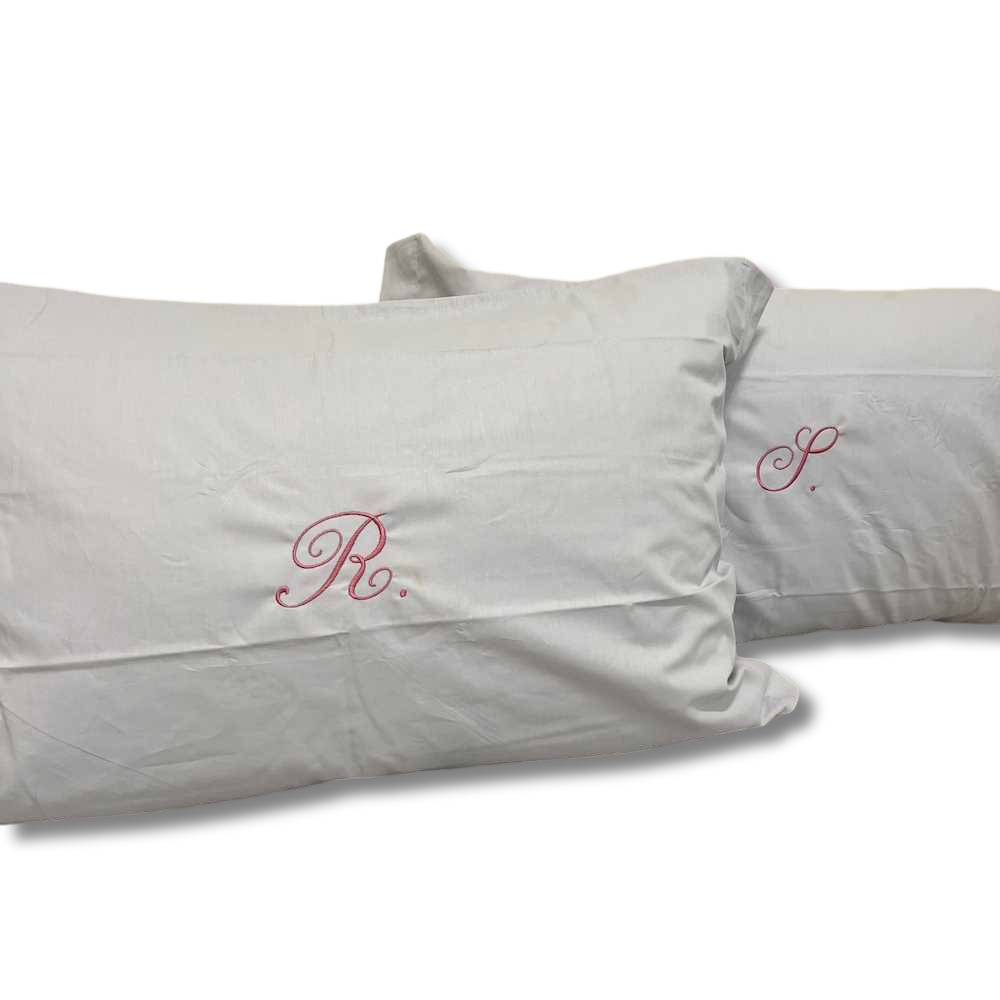 Coppia Federe con volant grigio chiaro Personalizzate