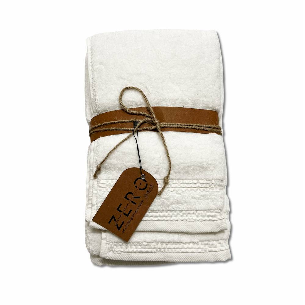 Coppia asciugamani Zero da 650 gr Tinta unita bianco