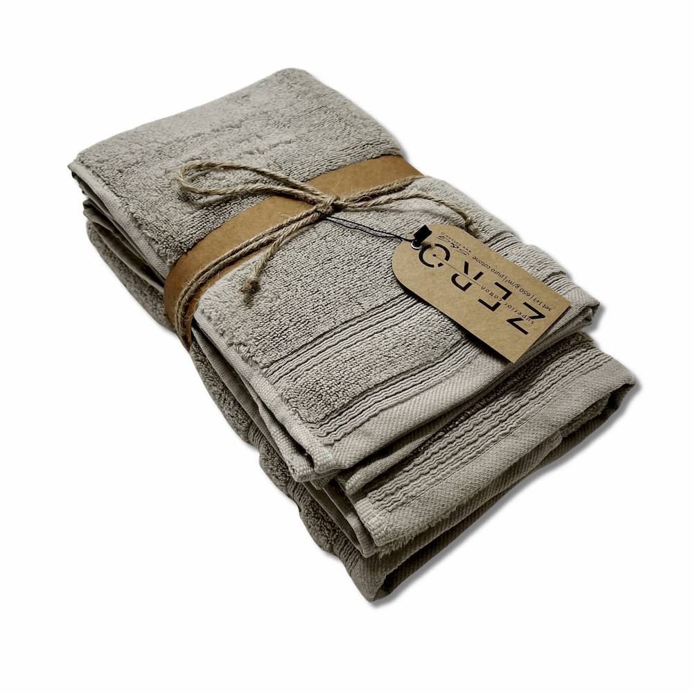 Coppia asciugamani Zero da 650 gr Tinta unita grigio