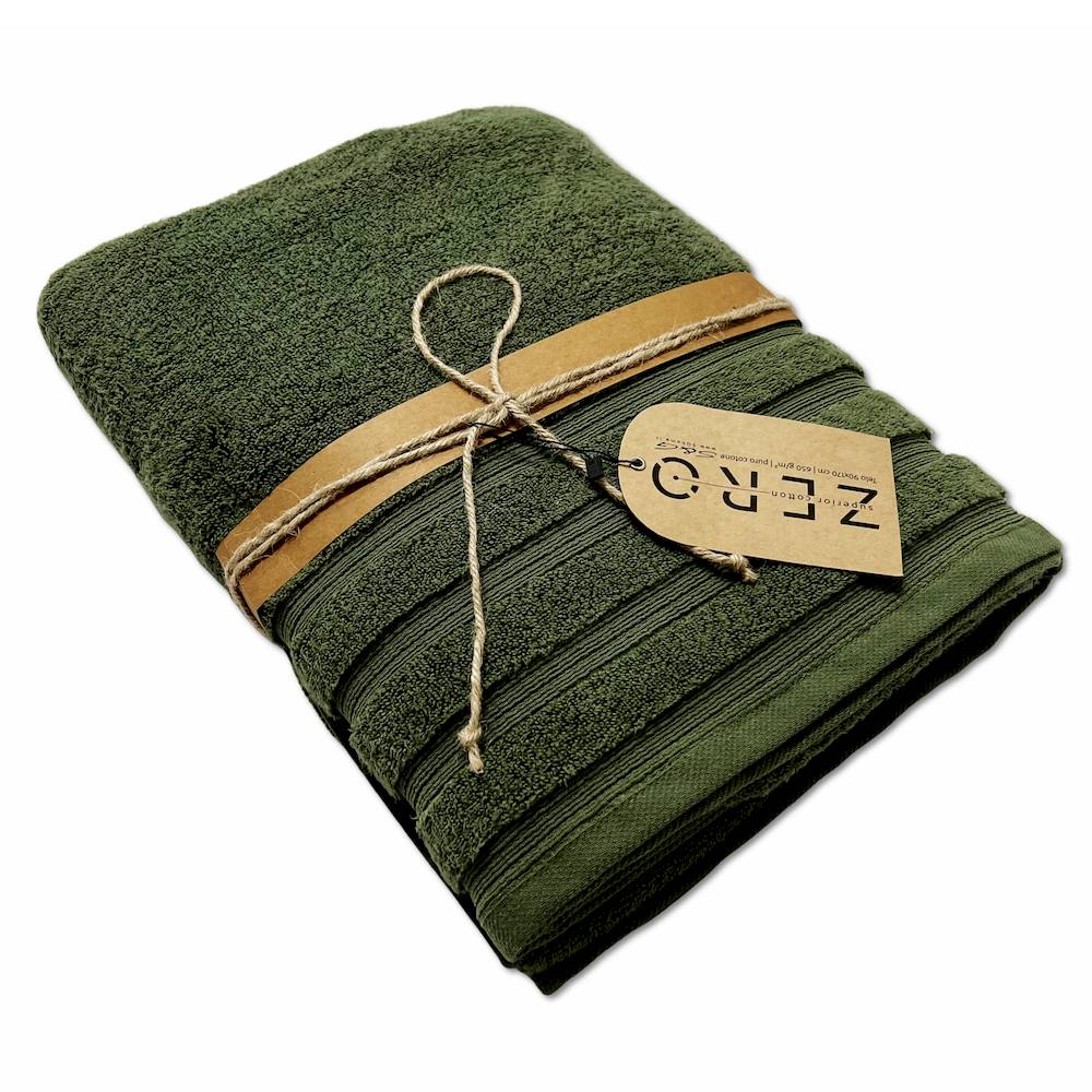 Telo bagno Zero da 650 gr Tinta unita foresta