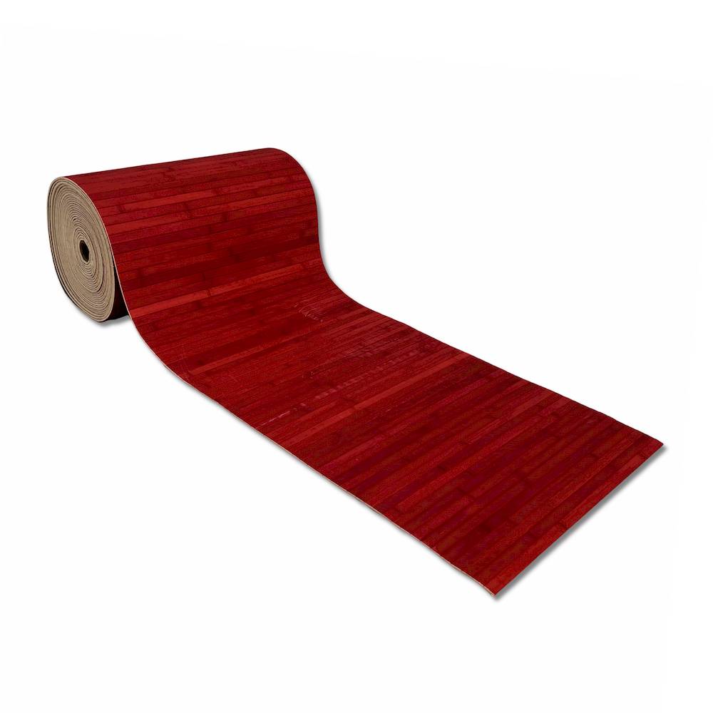 Passatoia a metro in bamboo Rosso