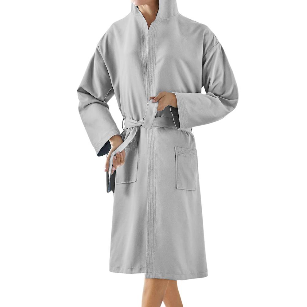 Accappatoio in Microfibra Grigio Personalizzato