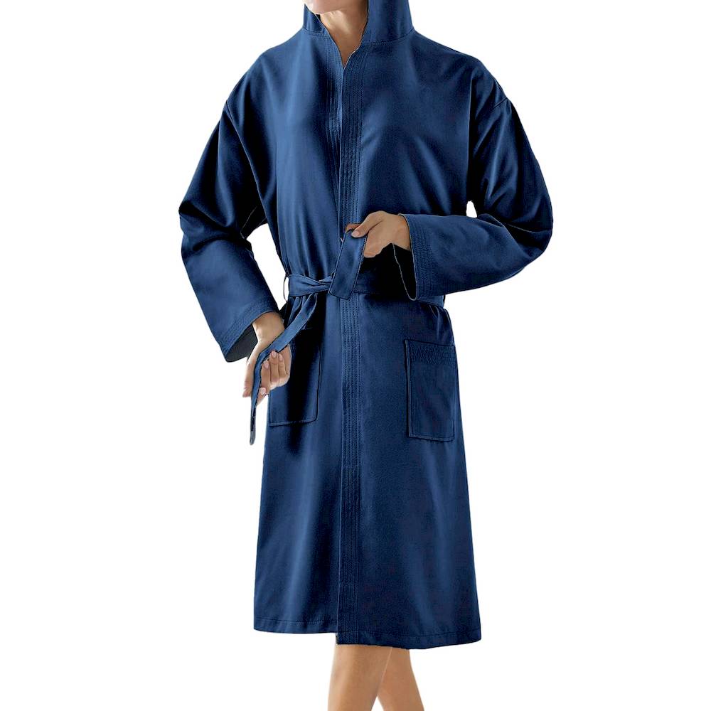 Accappatoio in Microfibra Blu Navy Personalizzato