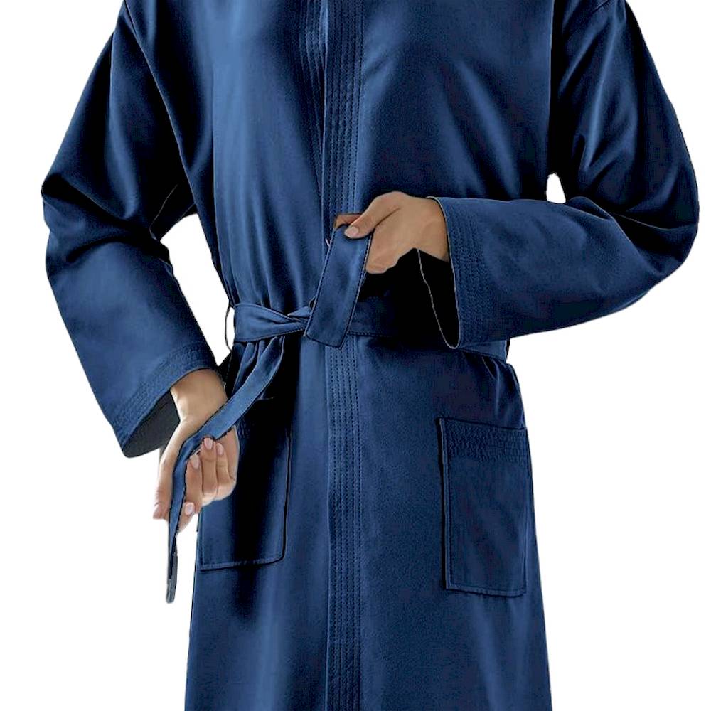 Accappatoio in Microfibra Blu Navy Personalizzato