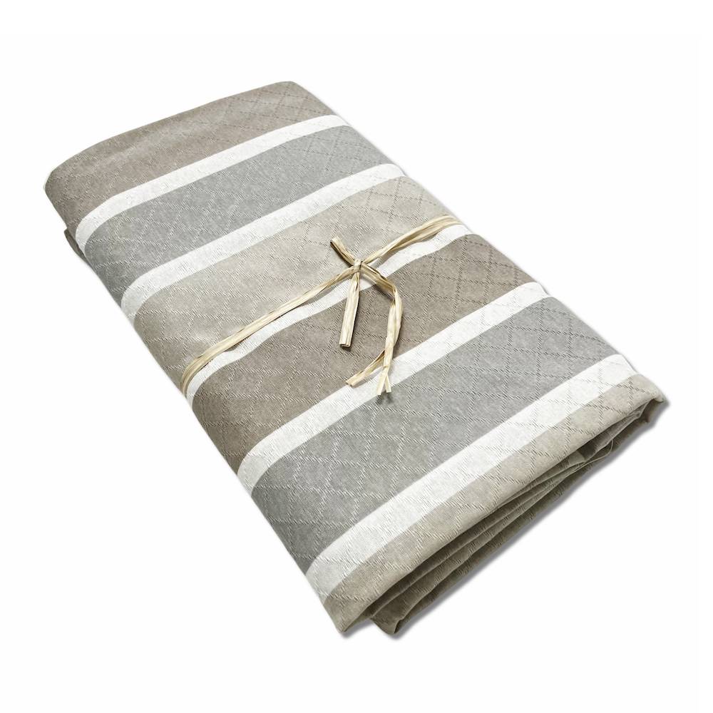 Copriletto arredatutto in piquet Portofino tortora Matrimoniale