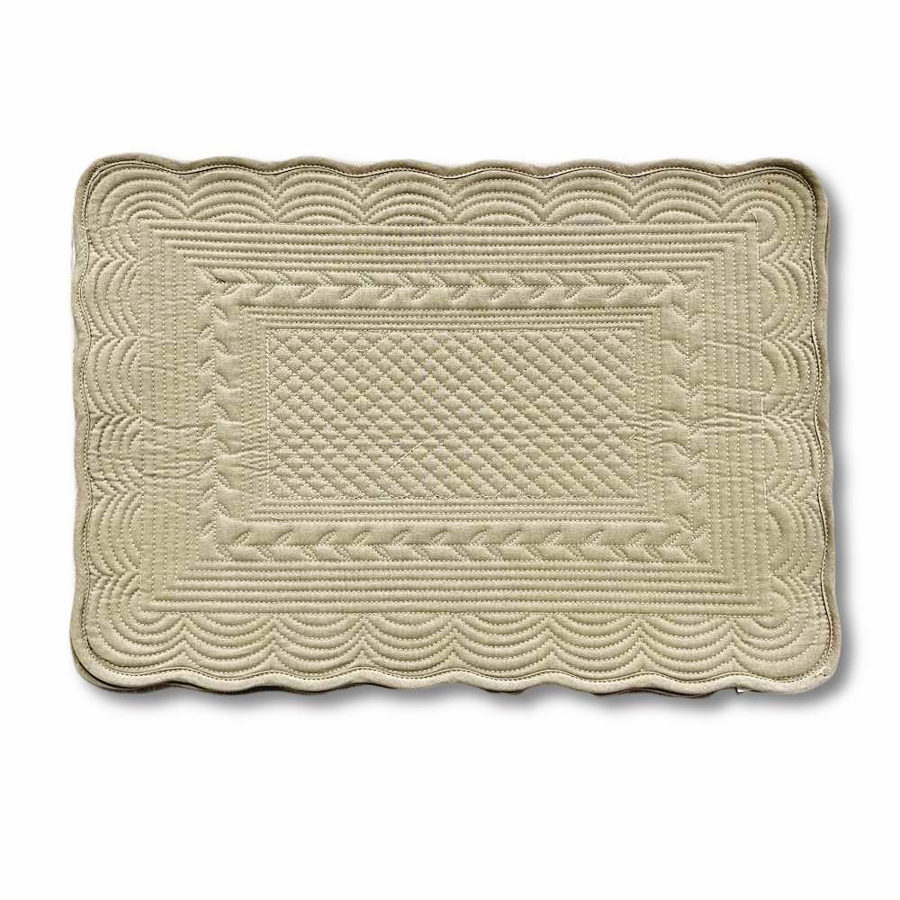 Tovaglietta americana trapuntata tortora