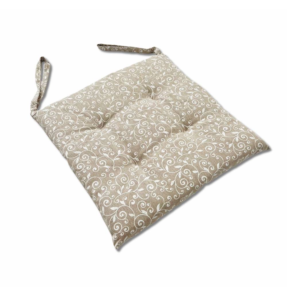 Cuscino per sedia ricamo bianco