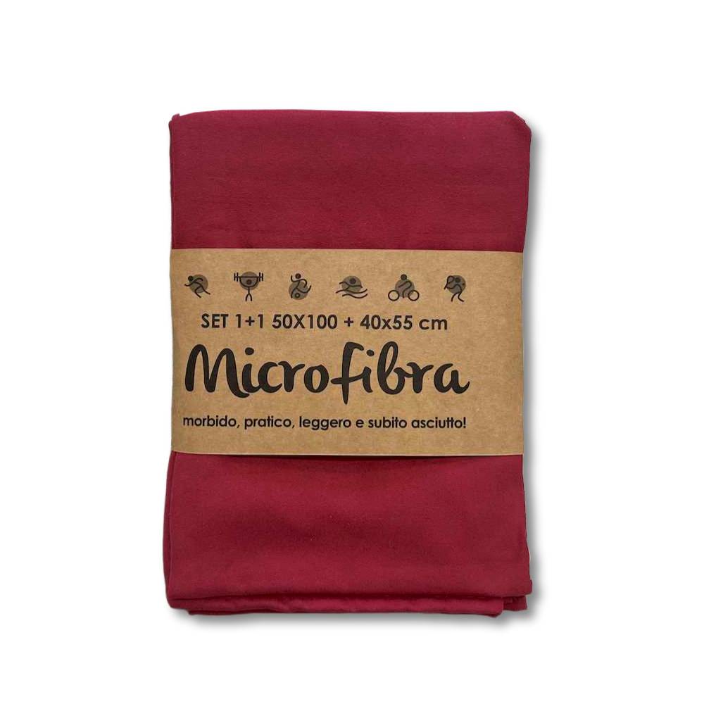 Coppia asciugamani In microfibra Bordeaux