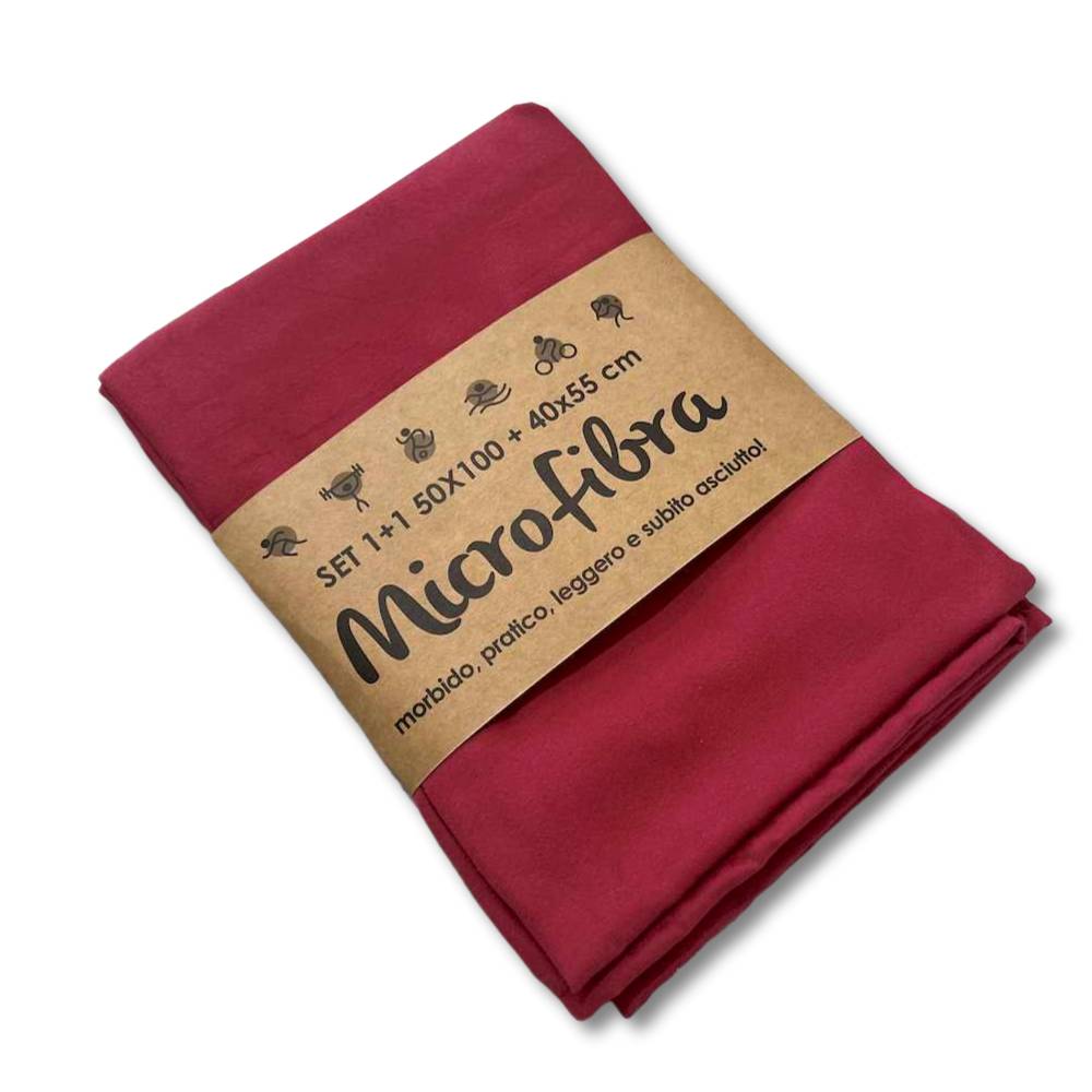 Coppia asciugamani In microfibra Bordeaux