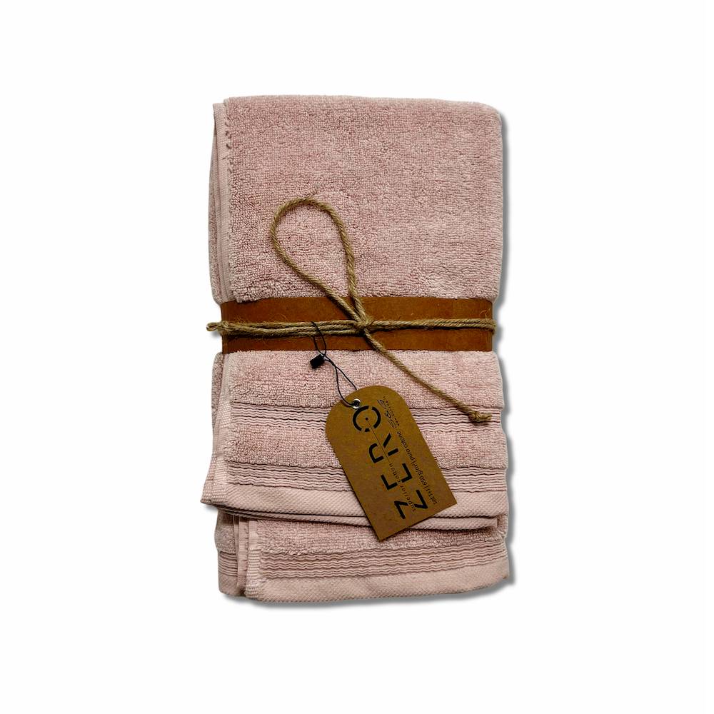 Coppia asciugamani Zero da 650 gr Tinta unita rosa Personalizzati