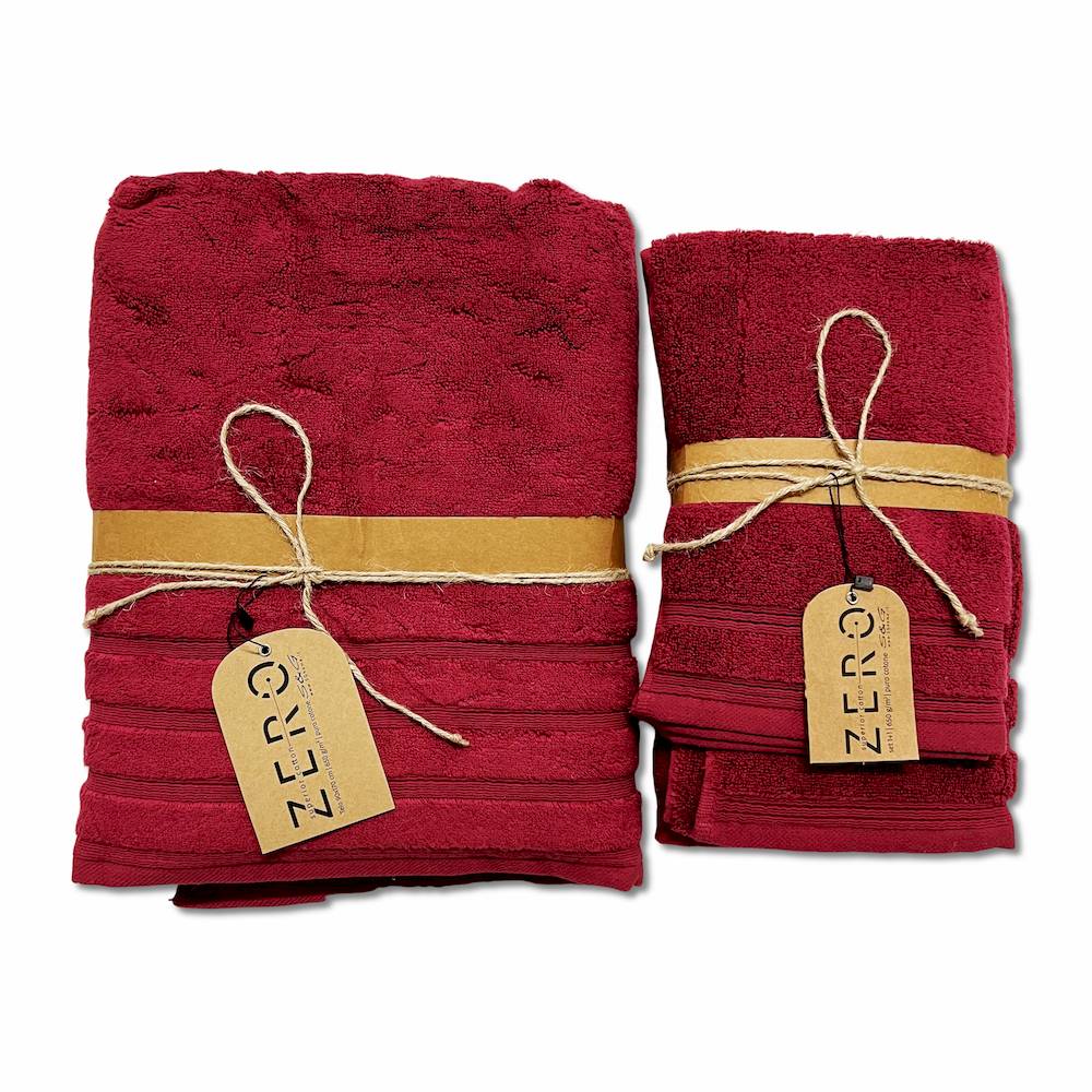 Set 3 asciugamani Zero da 650 gr Tinta unita Ciclamino