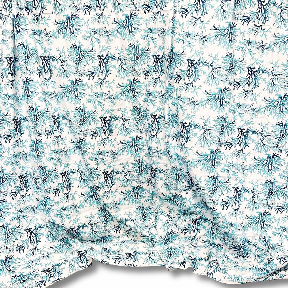 Copritutto Foulard cotone leggero Antille corallo acquamarina 260 x 280