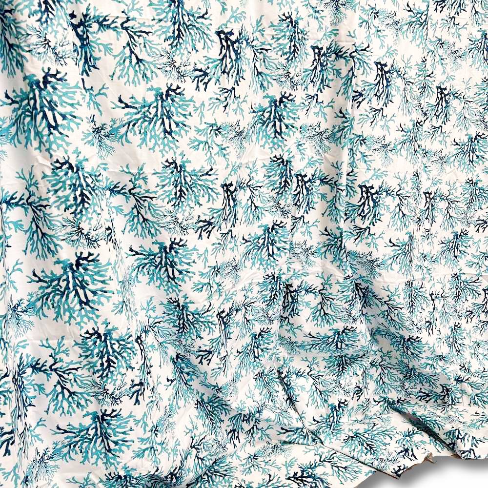 Copritutto Foulard cotone leggero Antille corallo acquamarina 260 x 280