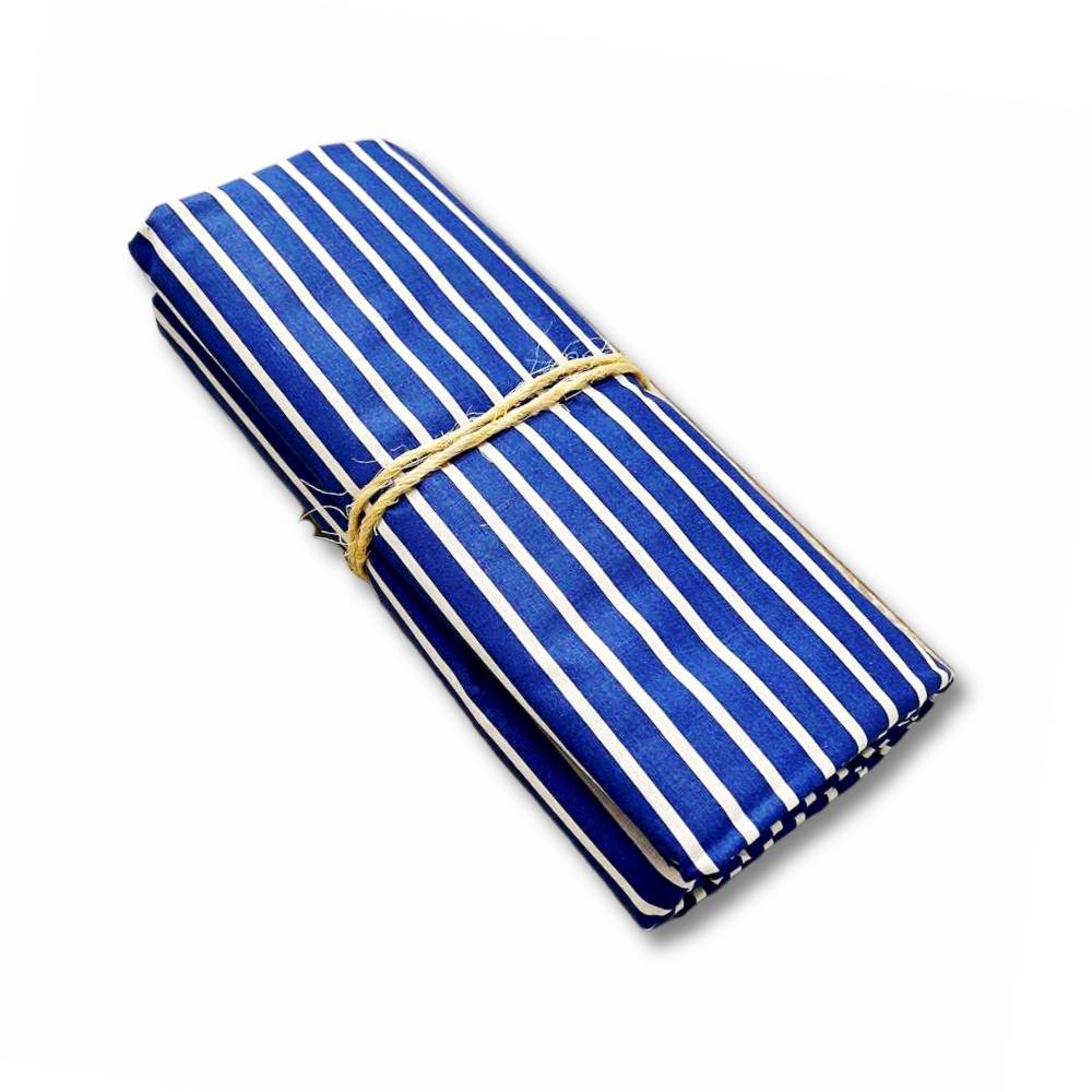 Lenzuolo sopra Rigato blu matrimoniale