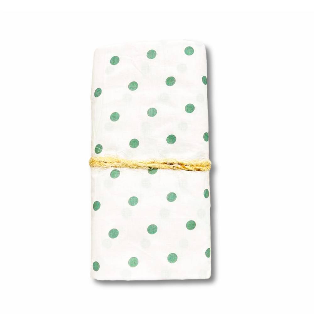 Lenzuolo sopra pois verde matrimoniale