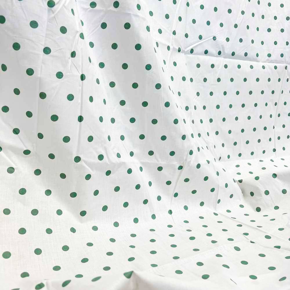 Lenzuolo sopra pois verde matrimoniale