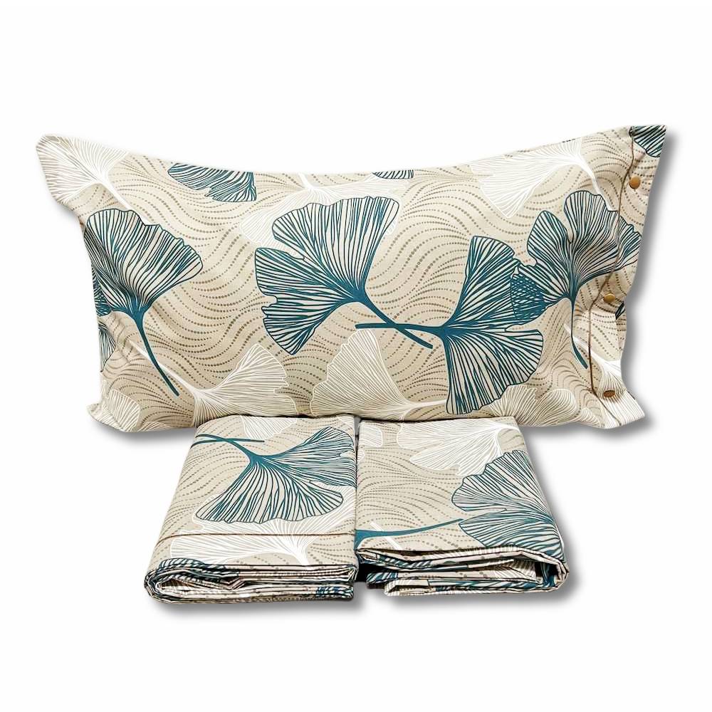 Completo Lenzuola Ginko verde matrimoniale