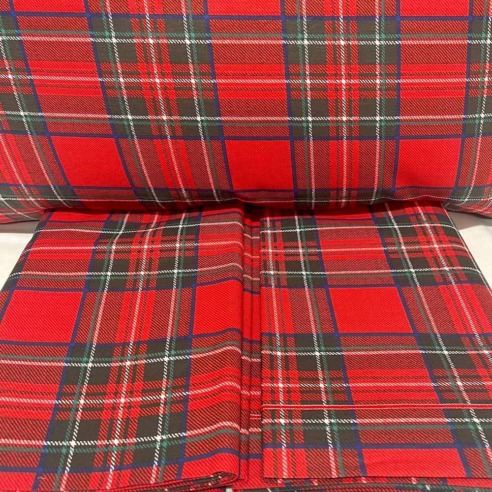 Completo Lenzuola Kilt rosso piazza e mezzo
