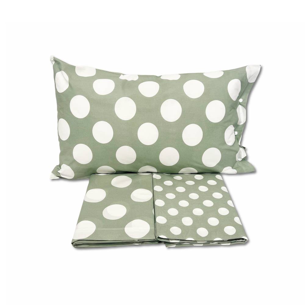 Completo Lenzuola Moon pois verde singolo