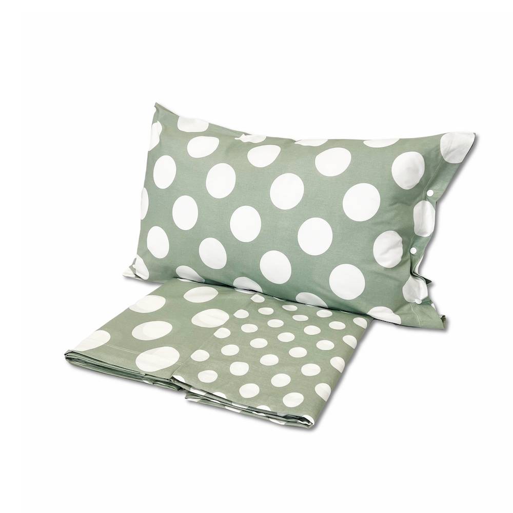 Completo Lenzuola Moon pois verde singolo