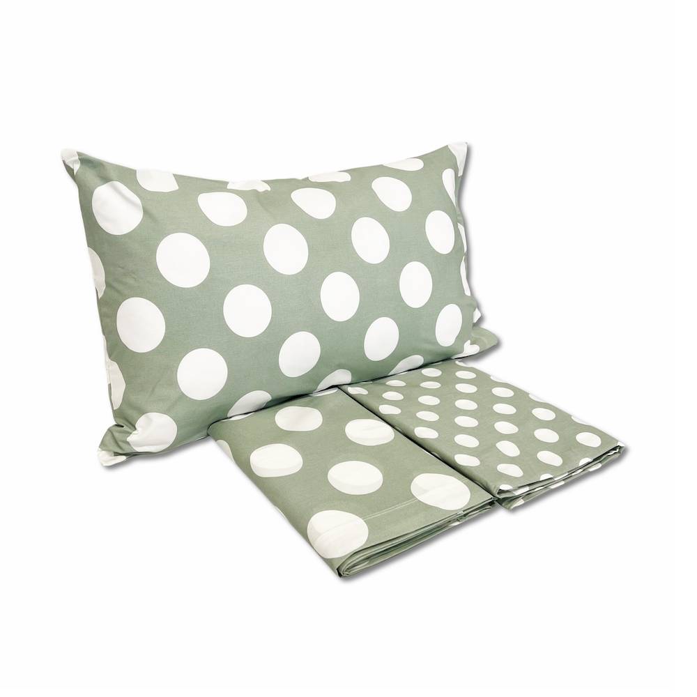 Completo Lenzuola Moon pois verde singolo