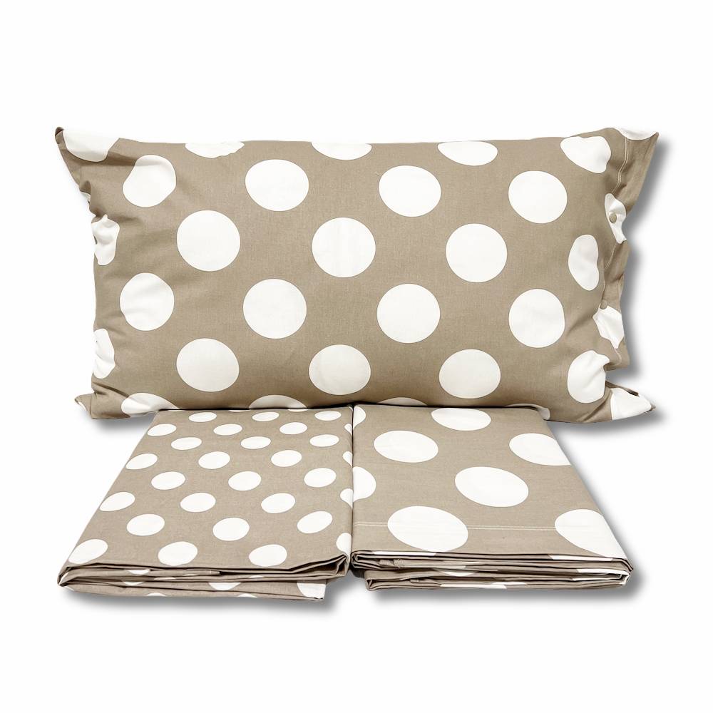 Completo Lenzuola Moon pois tortora singolo