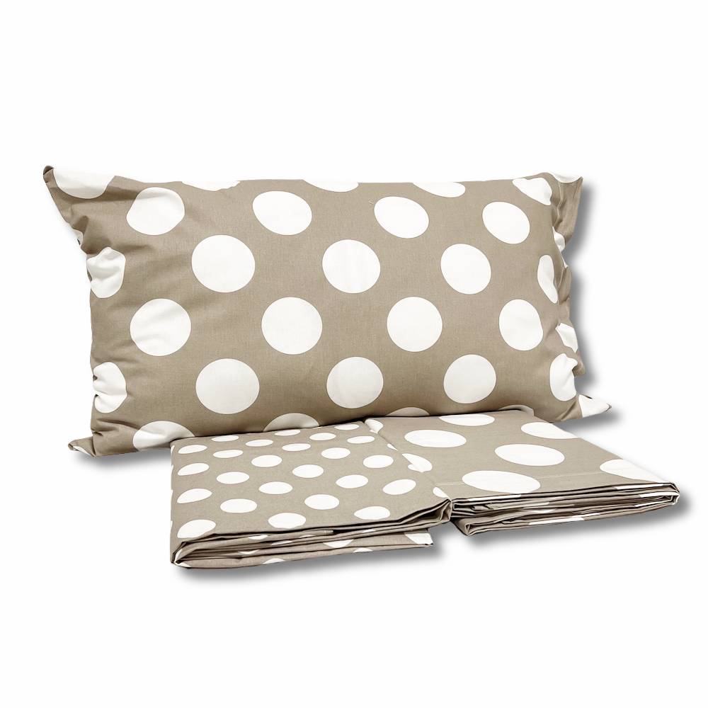 Completo Lenzuola Moon pois tortora singolo