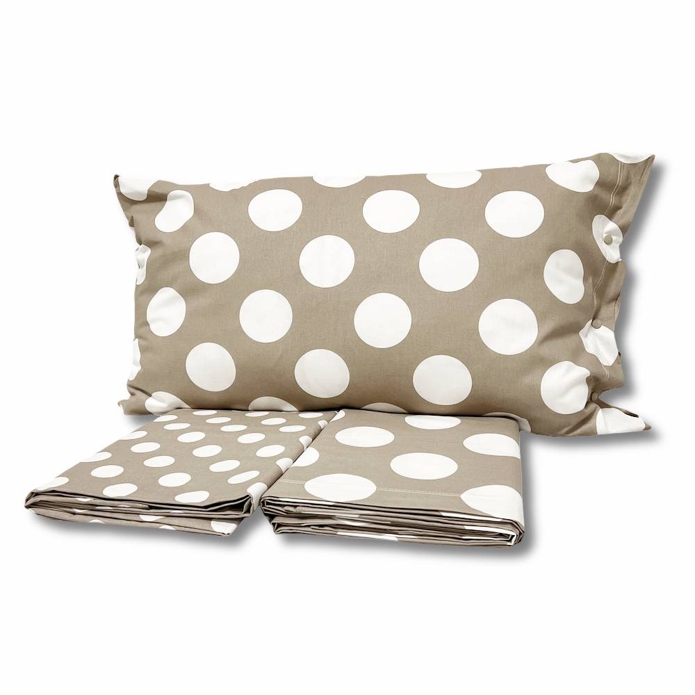 Completo Lenzuola Moon pois tortora singolo