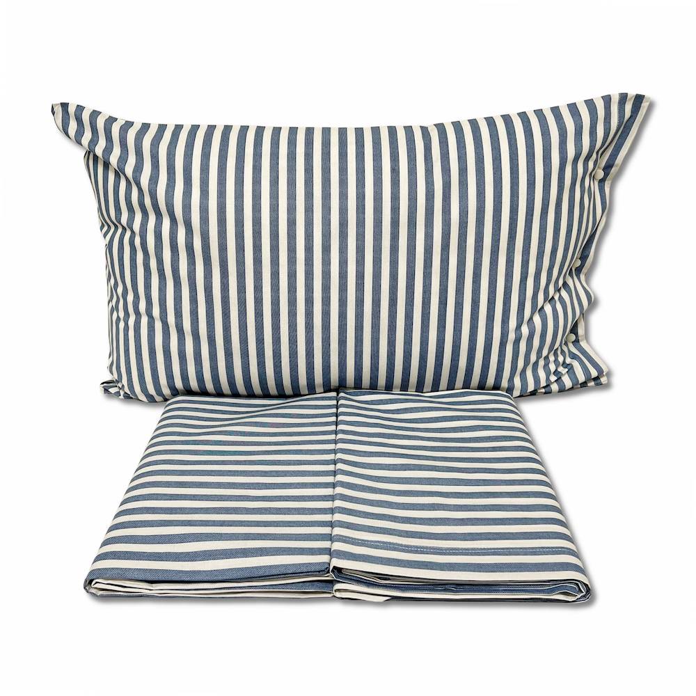 Completo Lenzuola Riga bastoncino blu singolo