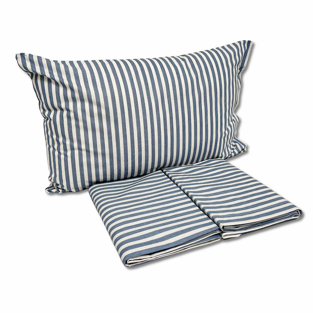 Completo Lenzuola Riga bastoncino blu singolo
