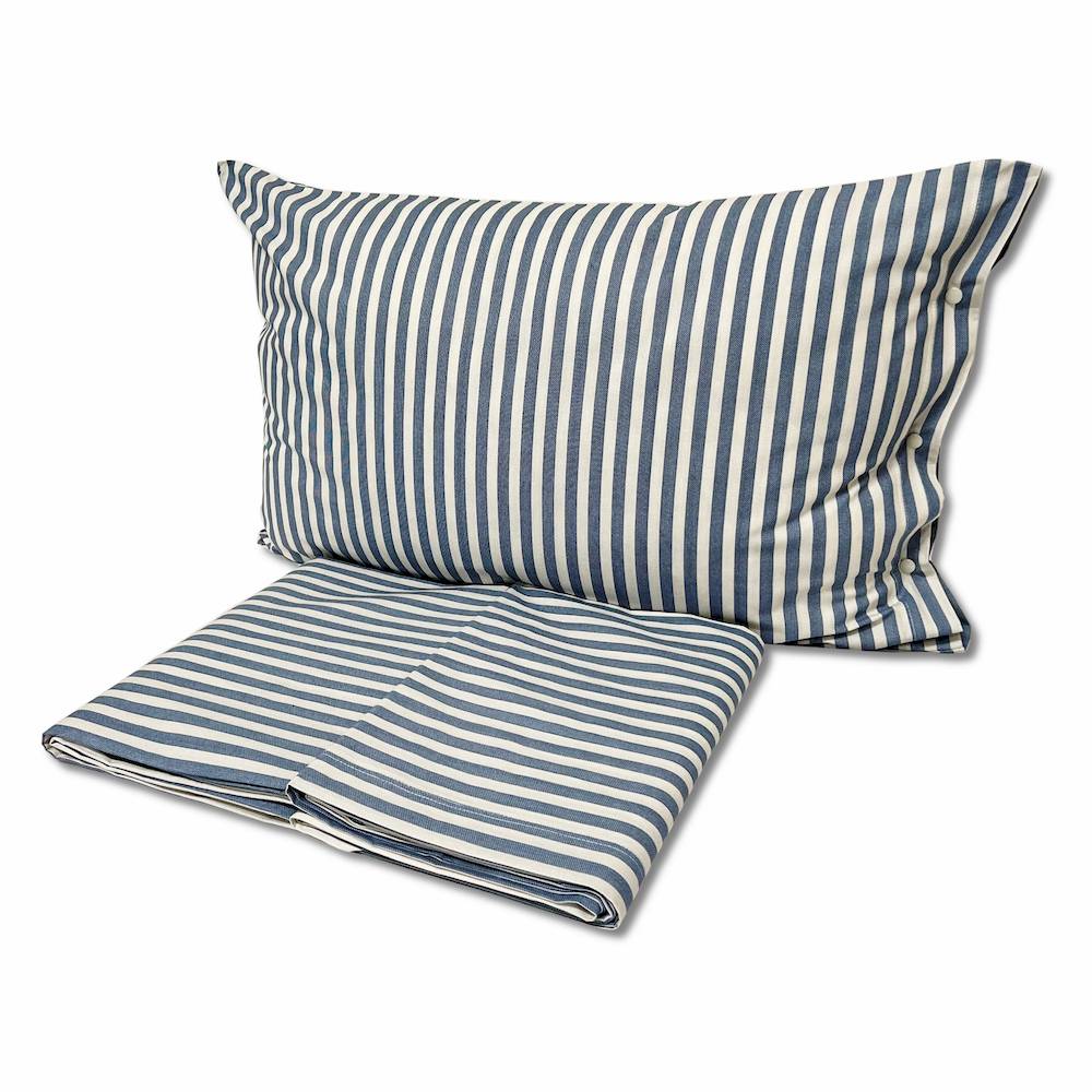 Completo Lenzuola Riga bastoncino blu singolo