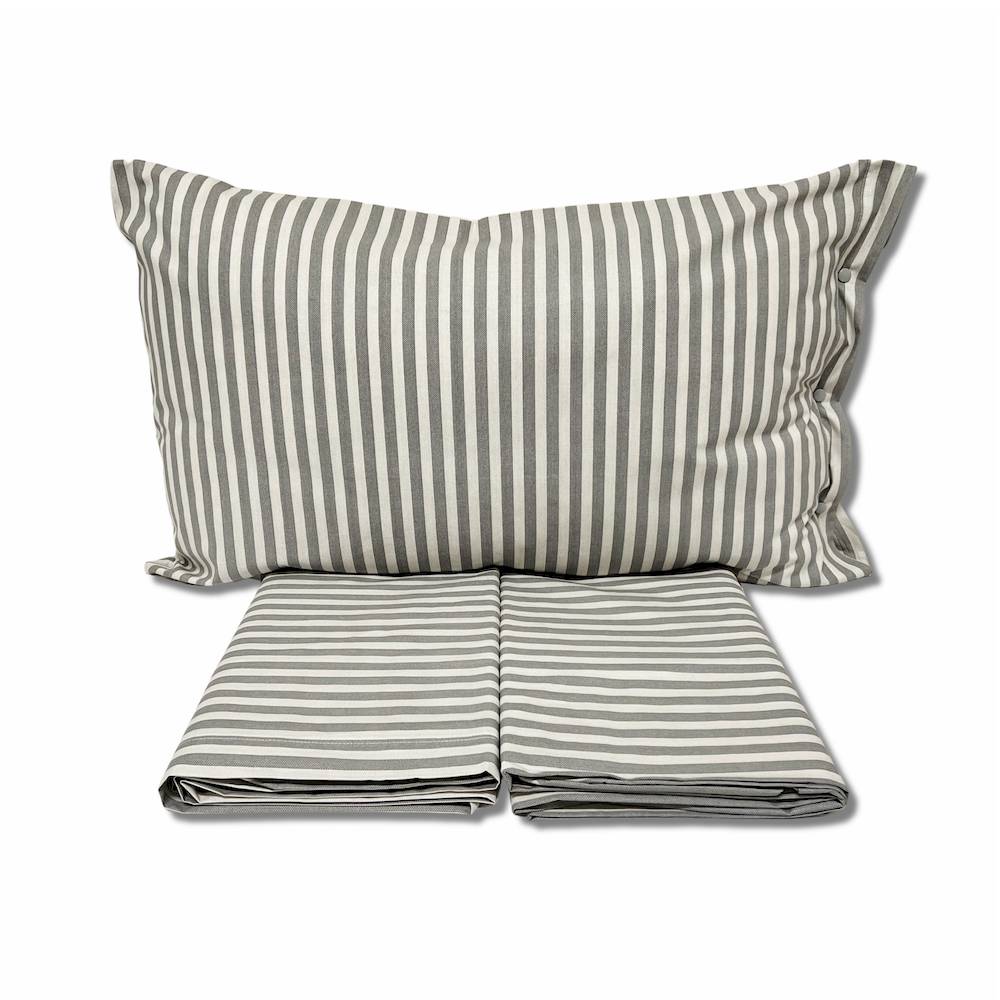 Completo Lenzuola Riga bastoncino grigio singolo