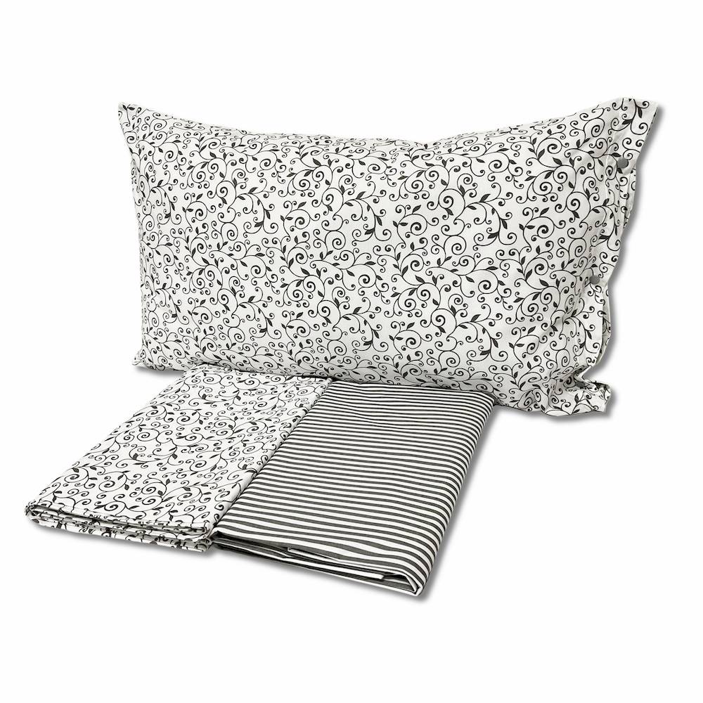 Completo Lenzuola Arabesco grigio matrimoniale