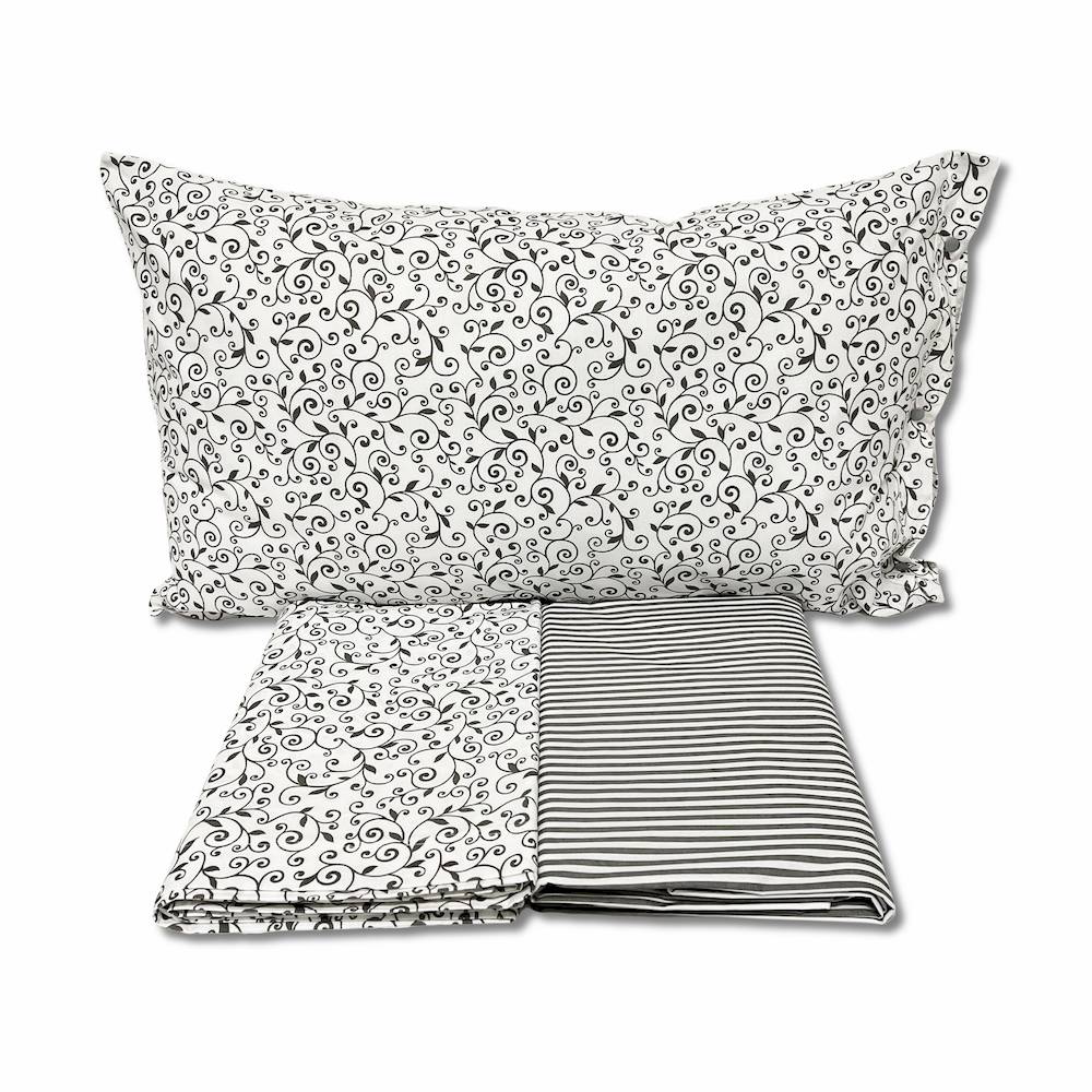 Completo Lenzuola Arabesco grigio singolo