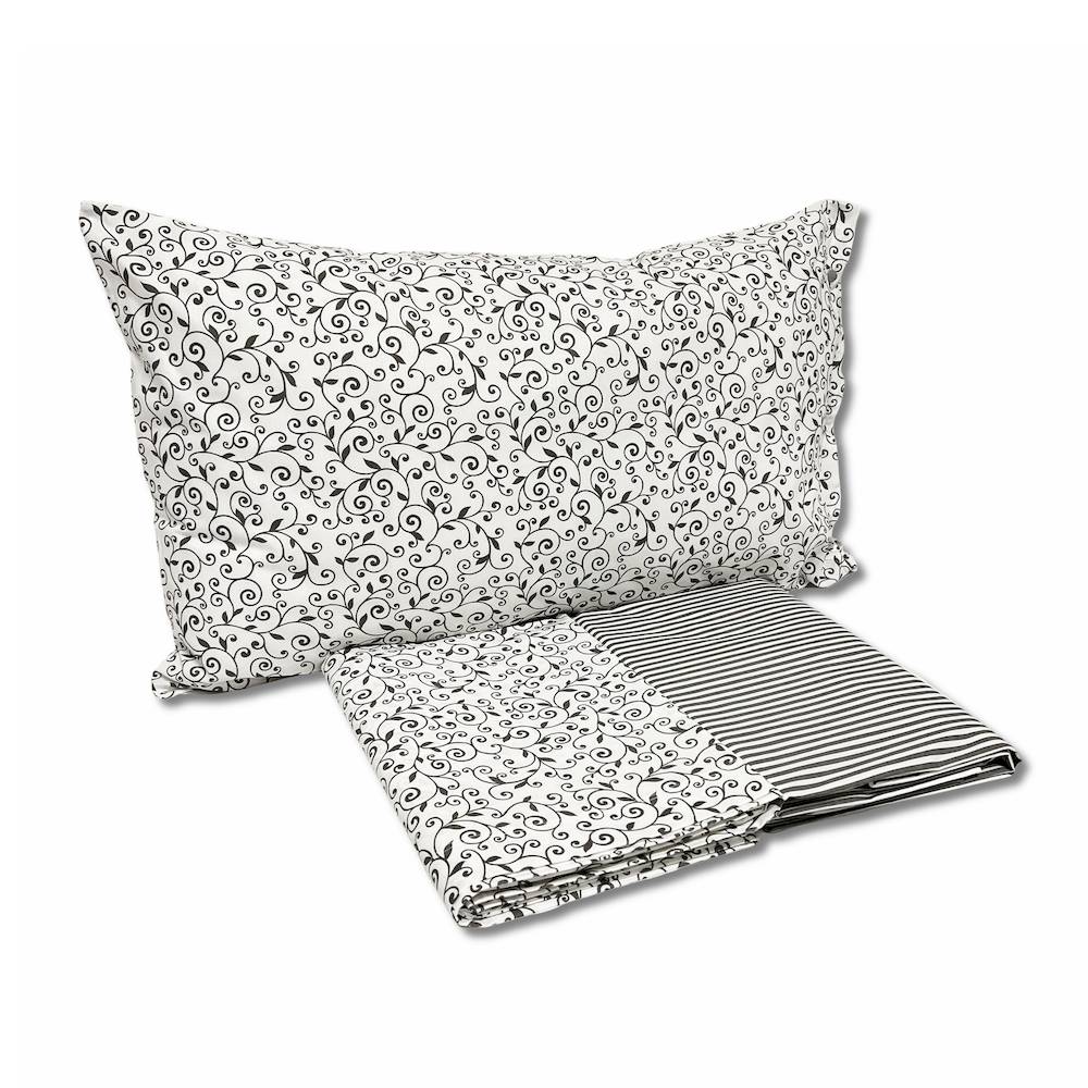 Completo Lenzuola Arabesco grigio singolo